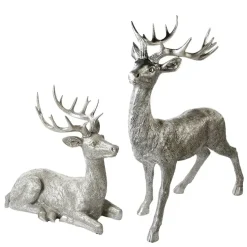 Hirsch Deko Figur silber Raffael H 130 | 81 | 56 cm