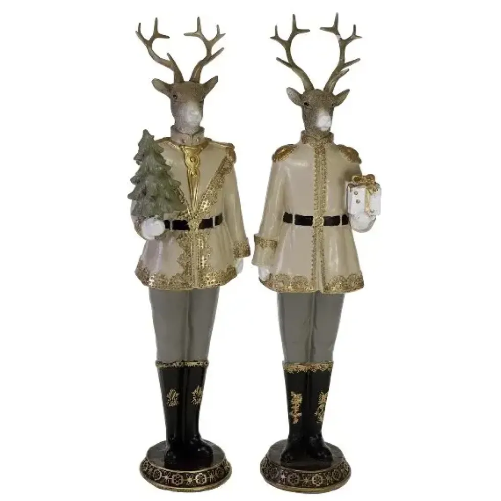 Hirsch Weihnachtsdeko Werner Voß 2er Set HUBERTUS und FRANZISKUS H 39 cm