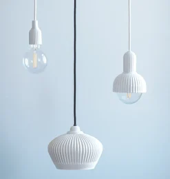 Hängelampe LYNGBY Fitting Porzellan weiß H 8,7 cm