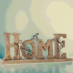 Holzskulptur Schriftzug HOME Breite 58 cm
