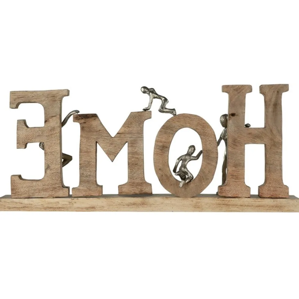 Holzskulptur Schriftzug HOME Breite 58 cm