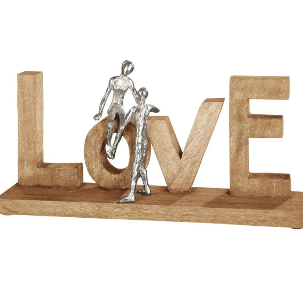 Holzskulptur Schriftzug Love Breite 50 cm