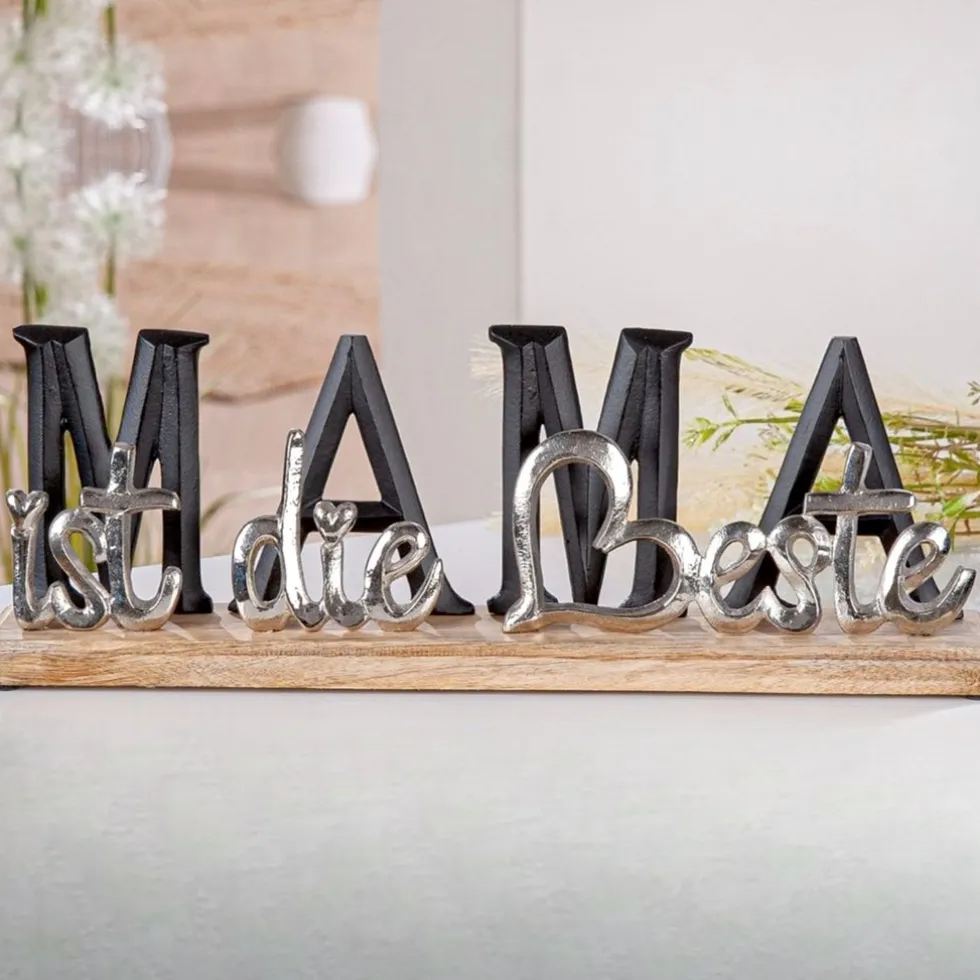 Holzskulptur Schriftzug MAMA Breite 38 cm