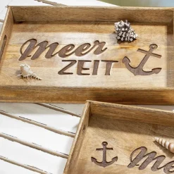 Holztablett Meerzeit Casablanca Breite 50 cm