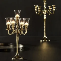 Kaheku Kerzenständer gold 5-armig Lusso Höhe 60 cm