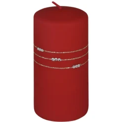 Kaheku Kerzen Stumpenkerzen 4er-Set Kolia rot 17×7 cm