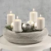 Kaheku Metall Adventskranz Fia Beige | Ø 40 cm | Moderner Kerzenhalter Schlammfarben