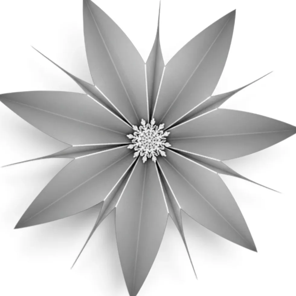Kaheku Papierstern Faltstern Alea Grau | Ø 20 / 40 cm | Eleganter Falt-Weihnachtsstern