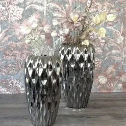 Kaheku Vase Keramik Baku silber