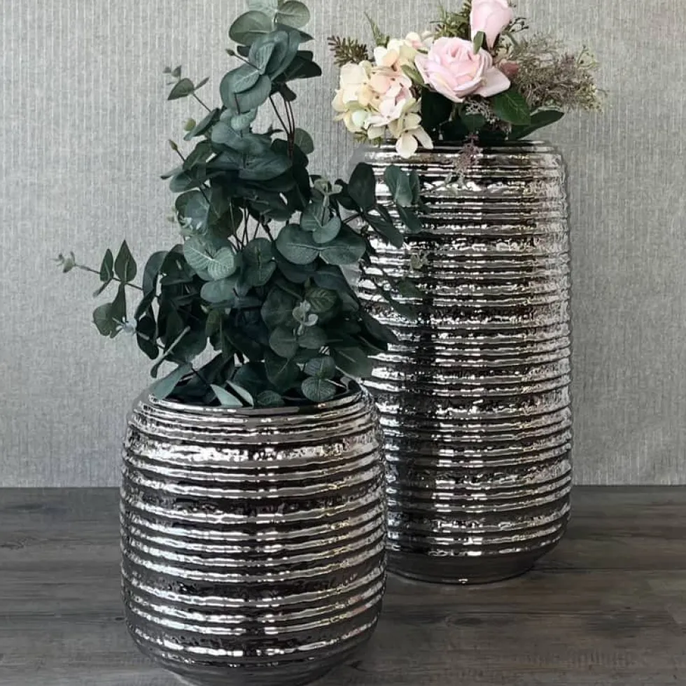 Kaheku Vase Keramik silber Medan