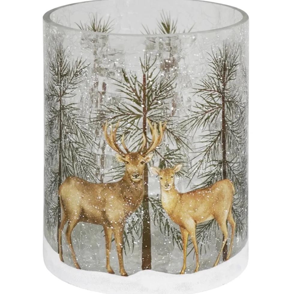 Kaheku Windlicht Glas Akron Hirsche