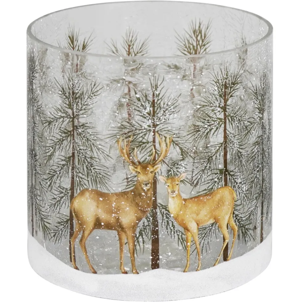 Kaheku Windlicht Glas Akron Hirsche