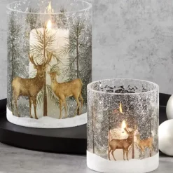 Kaheku Windlicht Glas Akron Hirsche