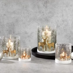 Kaheku Windlicht Glas Akron Hirsche