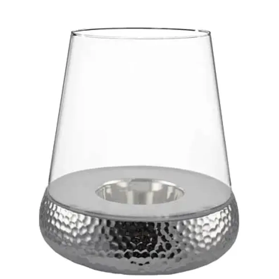 Kaheku Windlicht Glas Golf silber