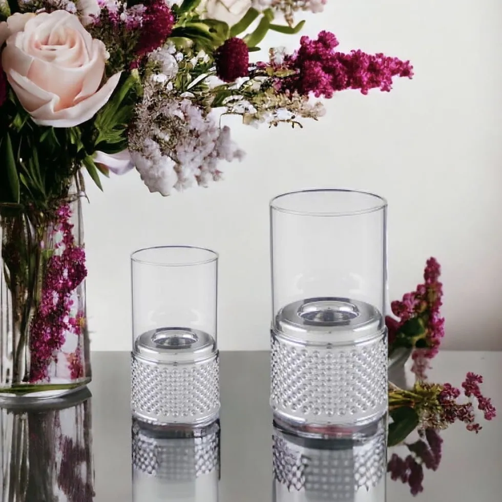 Kaheku Windlicht Glas Kiruna silber