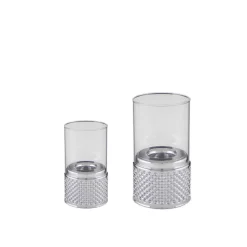 Kaheku Windlicht Glas Kiruna silber