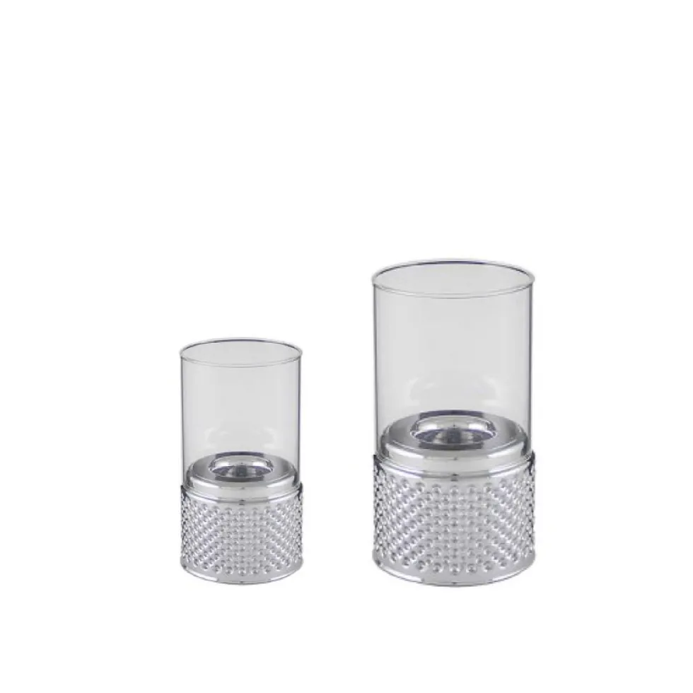 Kaheku Windlicht Glas Kiruna silber