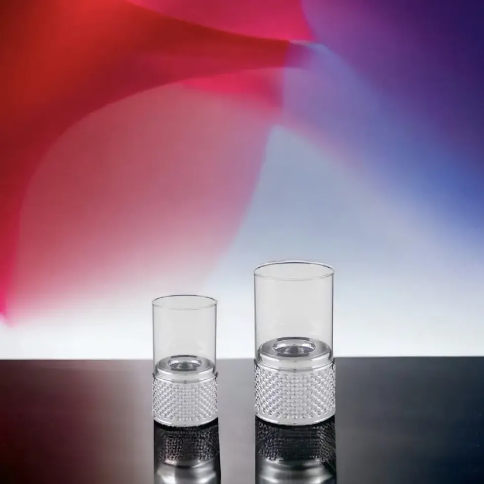 Kaheku Windlicht Glas Kiruna silber
