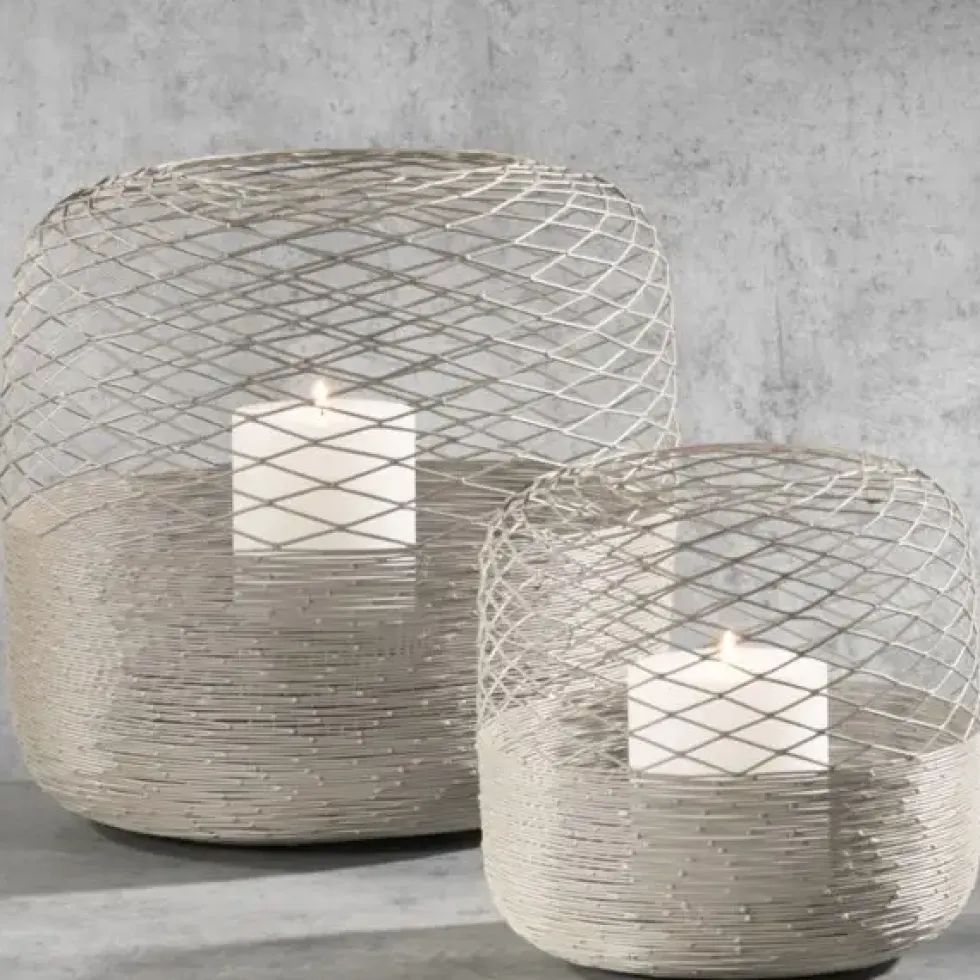 Kaheku Windlicht groß Fia beige