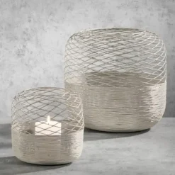 Kaheku Windlicht groß Fia beige