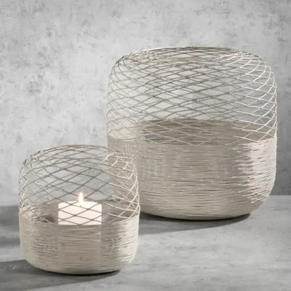 Kaheku Windlicht groß Fia beige
