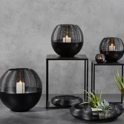 Kaheku Windlicht schwarz Metall Arya