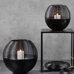 Kaheku Windlicht schwarz Metall Arya