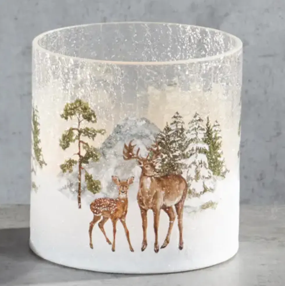 Kaheku Windlicht Weihnachten Fargo Hirsche Höhe 20 cm