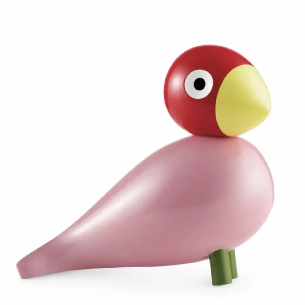 Kay Bojesen Singvogel Ruth rosarot Höhe 18 cm