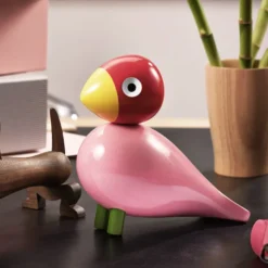 Kay Bojesen Singvogel Ruth rosarot Höhe 18 cm