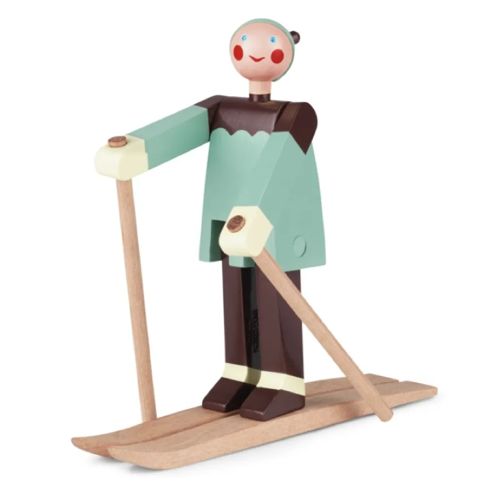 Kay Bojesen Skiläufer Boje grün Höhe 15 cm