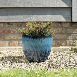 Keramik Blumentopf blau Dyon 3er Set