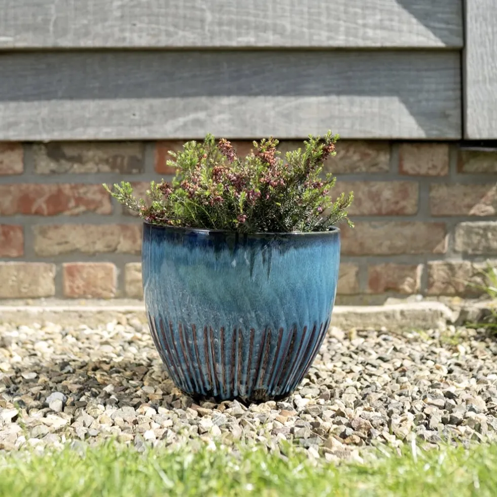 Keramik Blumentopf blau Dyon 3er Set