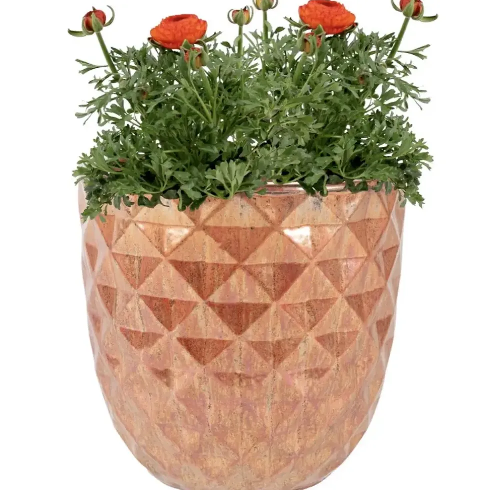 Keramik Blumentopf Felix kupfer 4er Set