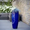 Keramik Bodenvase groß blau Höhe 103 cm