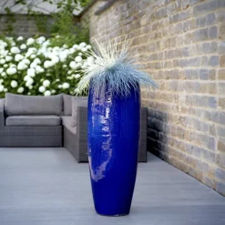 Keramik Bodenvase groß blau Höhe 103 cm