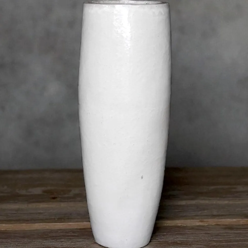 Keramik Bodenvase groß weiß Höhe 103 cm