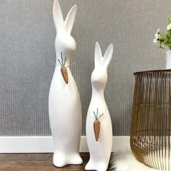 Keramik Deko Osterhase groß Blinky weiß matt
