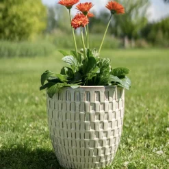 Keramik Pflanzkübel outdoor Chase beige 3er Set