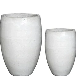 Keramik Pflanzkübel XXL outdoor weiß 2er Set