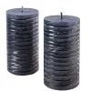 Kerze 4er Set Rustic Stumpe Alba schwarz 11×6 cm