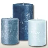 Kerze 4er Set Rustic Stumpe blau 11×7 cm