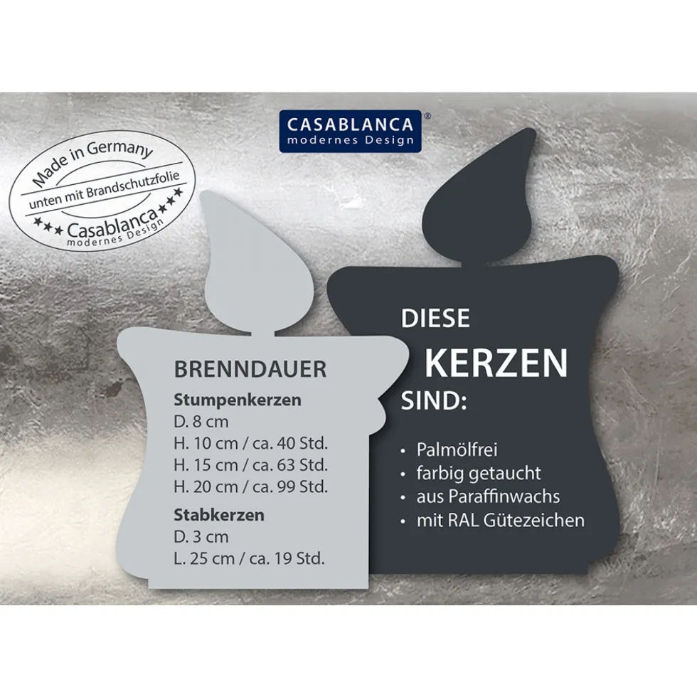 Kerze 2er Set Stumpenkerze champagner 15×8 cm