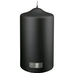 Kerze 2er Set Stumpenkerze schwarz 15×8 cm