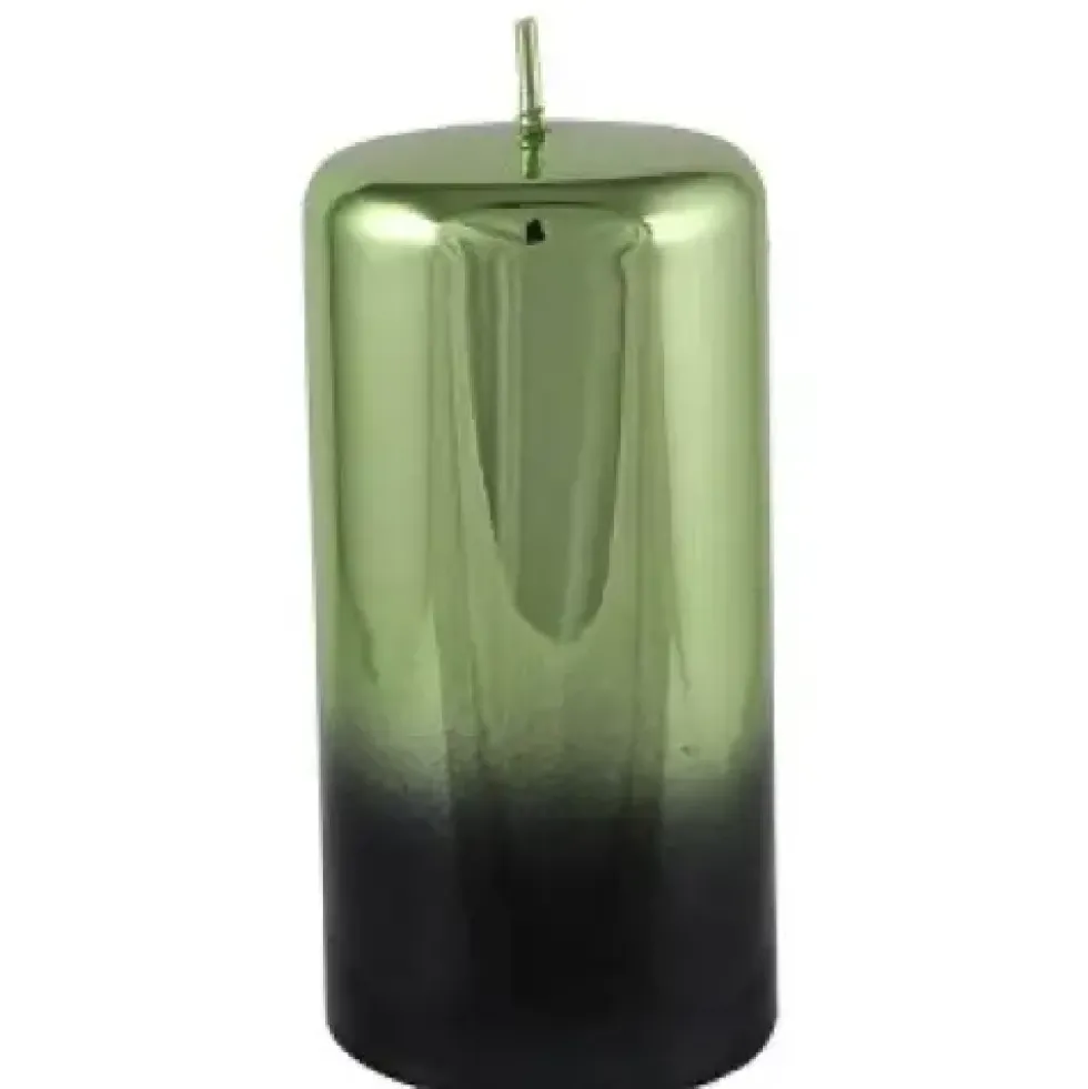 Kerze grün schwarz 2er Set Cylinderkerze Cellini Höhe 10 cm