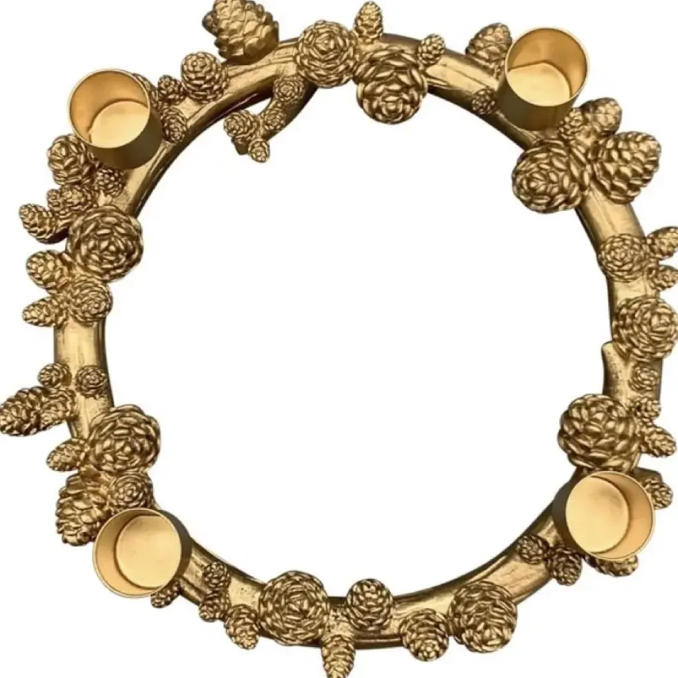 Kerzenhalter Adventskranz Lilian gold 23 cm