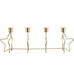 Kerzenhalter Adventskranz länglich DORÉ gold Länge 41 cm