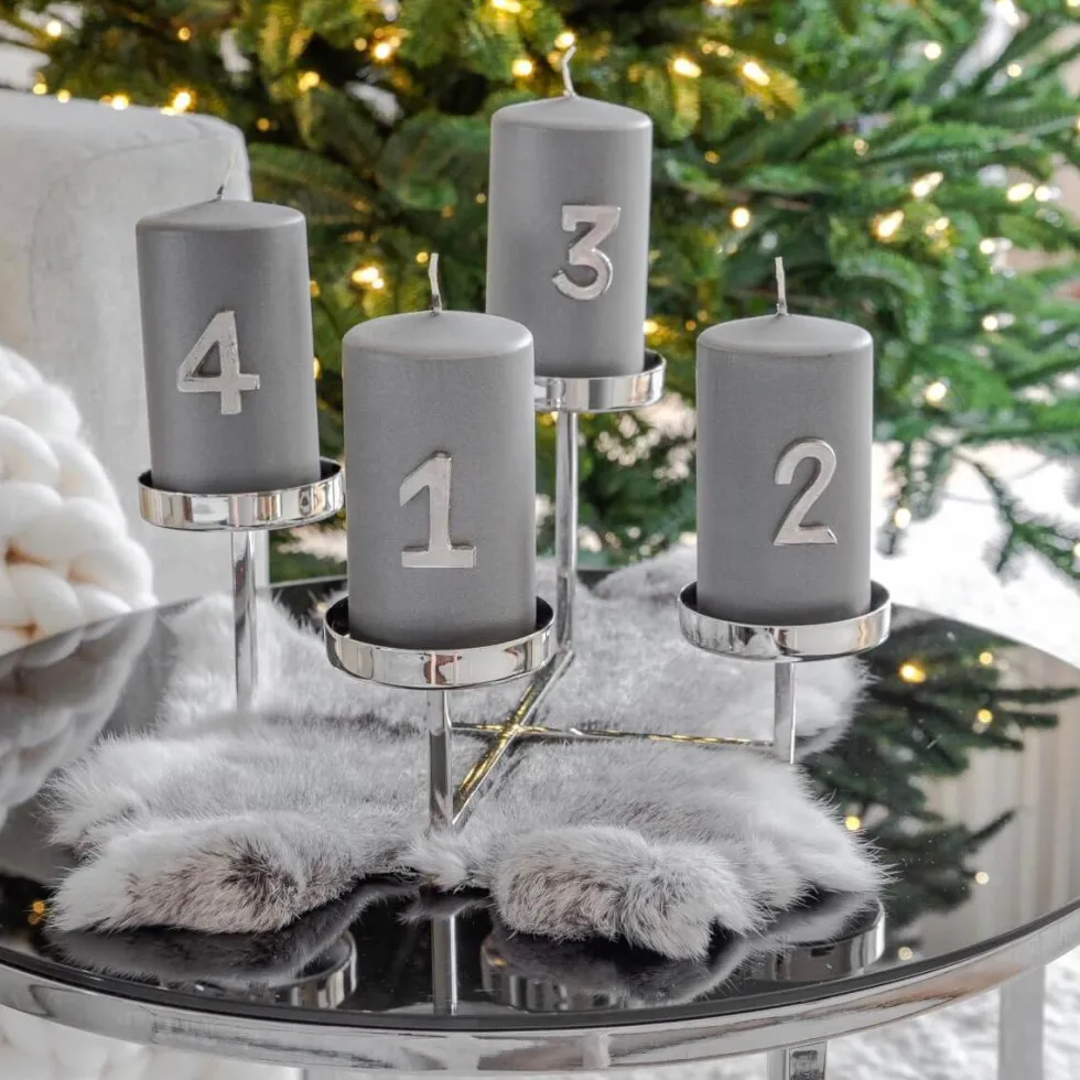 Kerzenhalter Adventskranz silber Pamplona Edzard