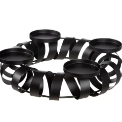 Kerzenhalter Adventskranz schwarz Twirl 36 cm